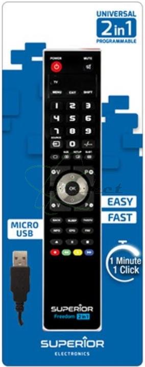 TELECOMMANDE+PROGRAMMABLE+2-IN-1+NOIRE