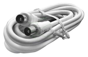 CORDON ANTENNE COAXIAL M/M 1.5 M BLANC